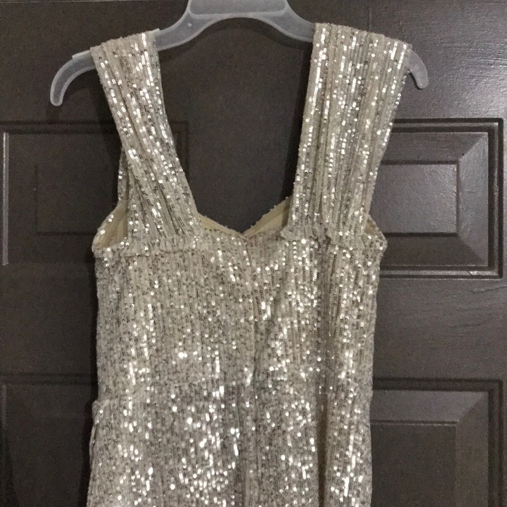 Silver Sequin Fashionova dress size medium. - Picture 6 of 7